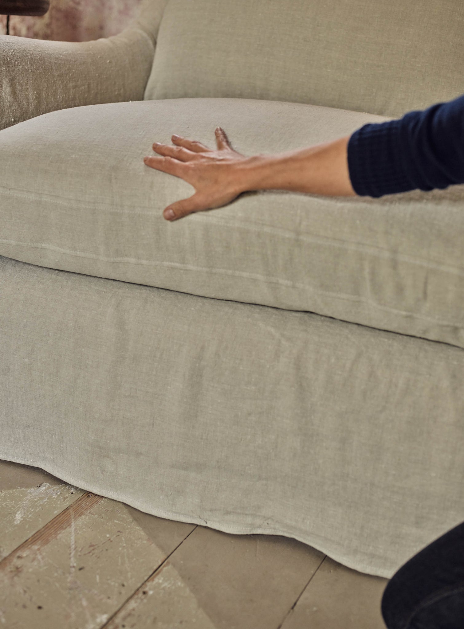 Warren Loose Cover Sofa, Leaden Grey Linen
