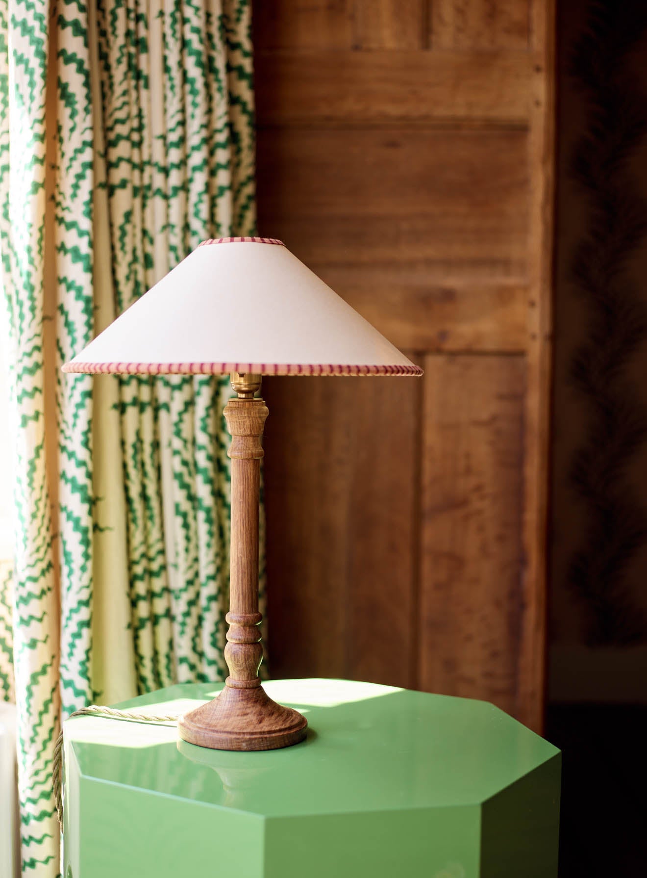 Edwin Oak Table Lamp, Light Oiled