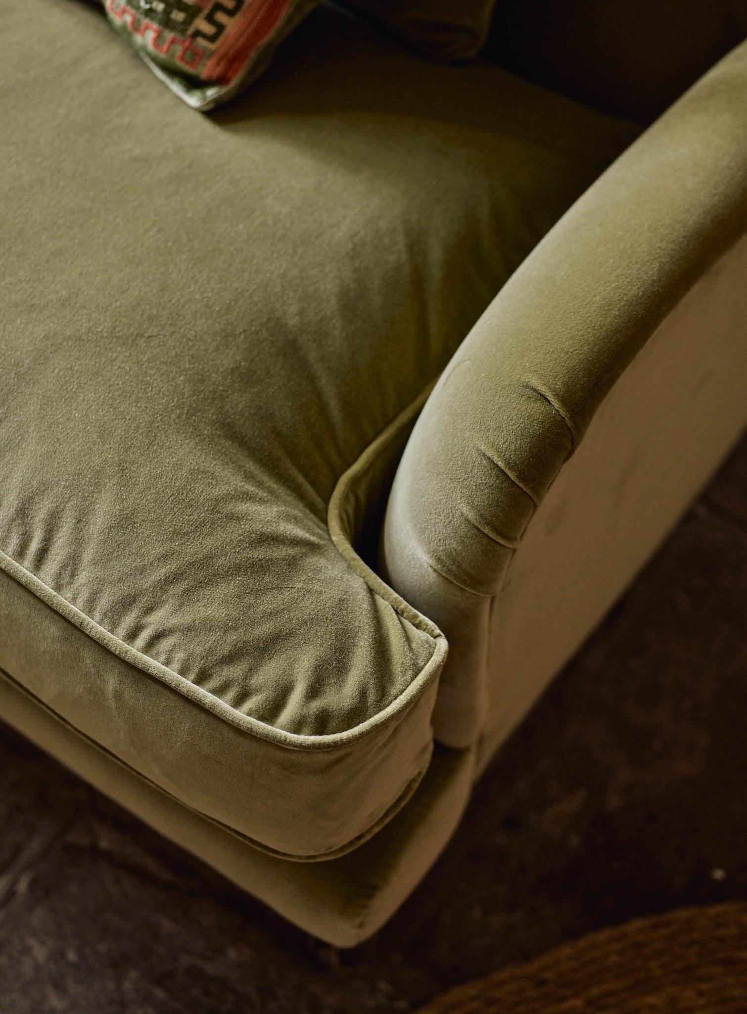 Abington Sofa, Three Seater, Olive Linen