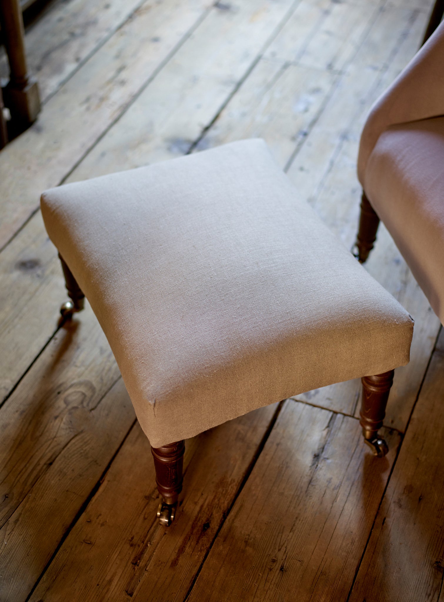 Edmund Footstool, Small, Heritage Ochre Stripe