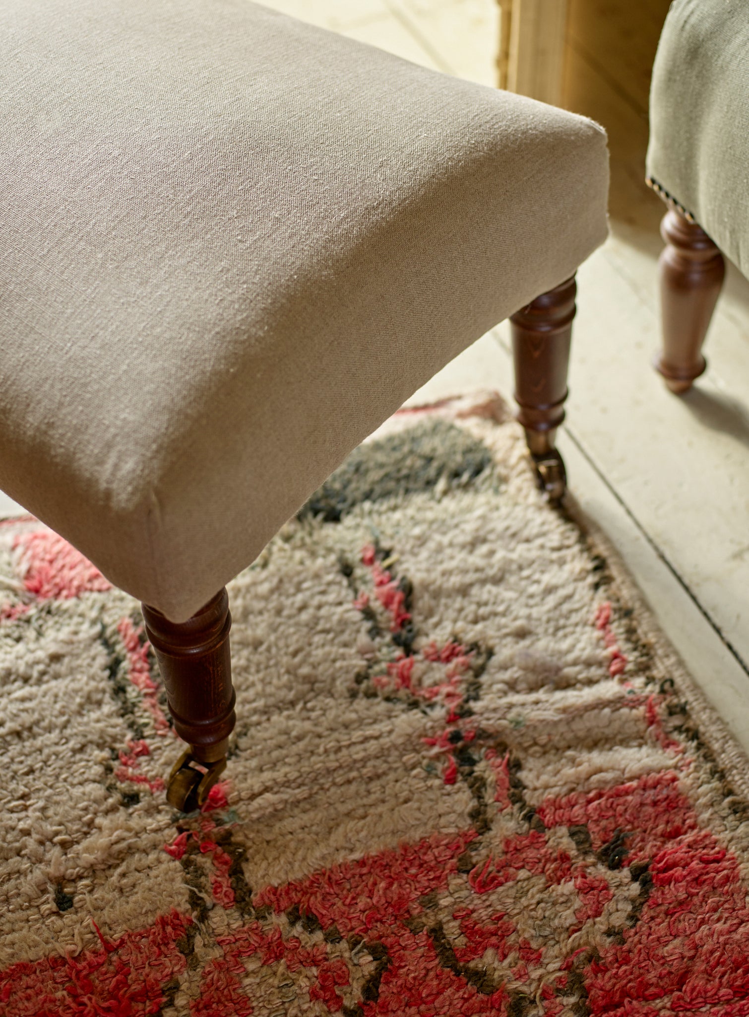 Edmund Footstool, Small, Heritage Ochre Stripe