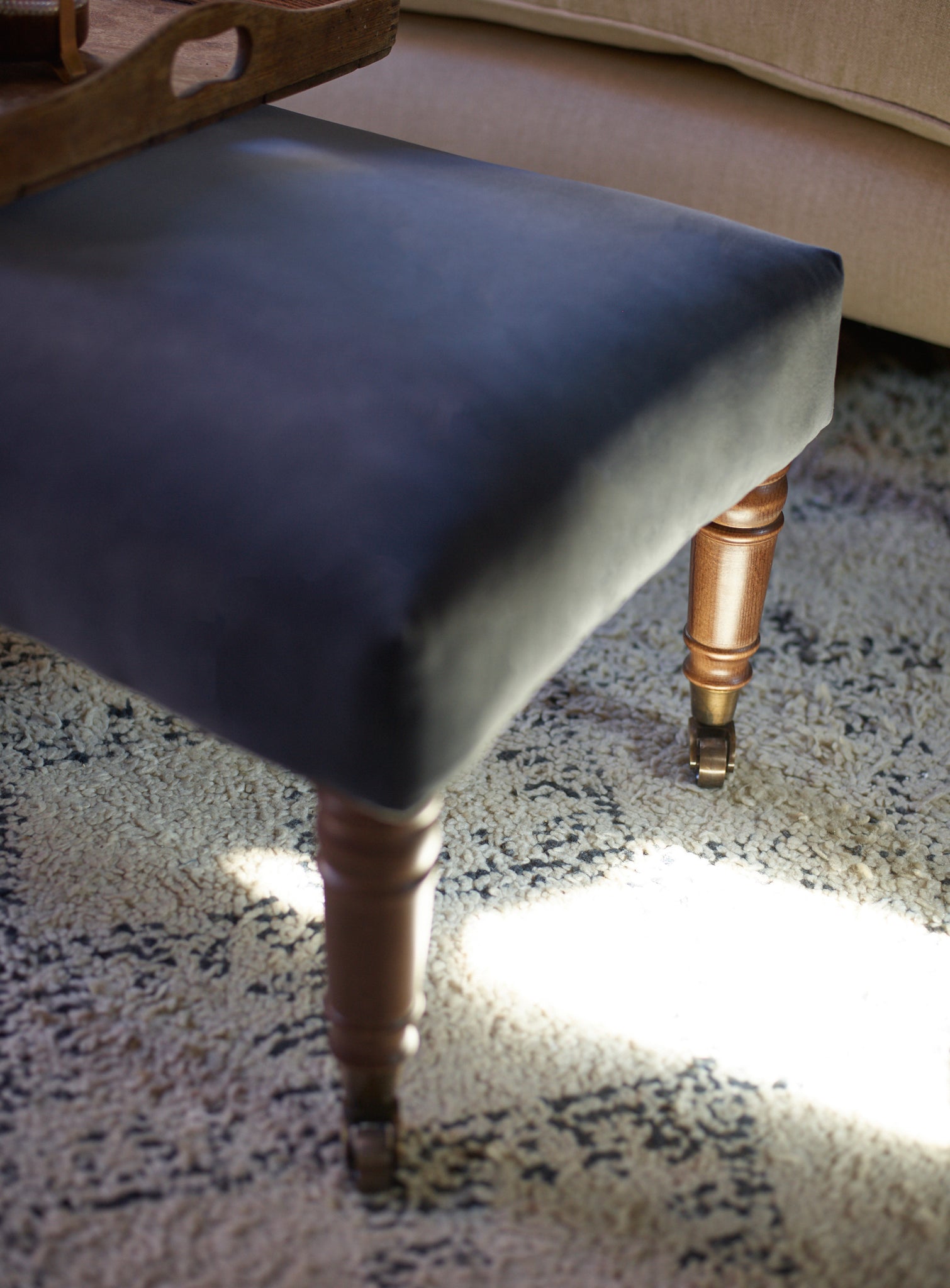 Edmund Footstool, Large, Heritage Ochre Stripe