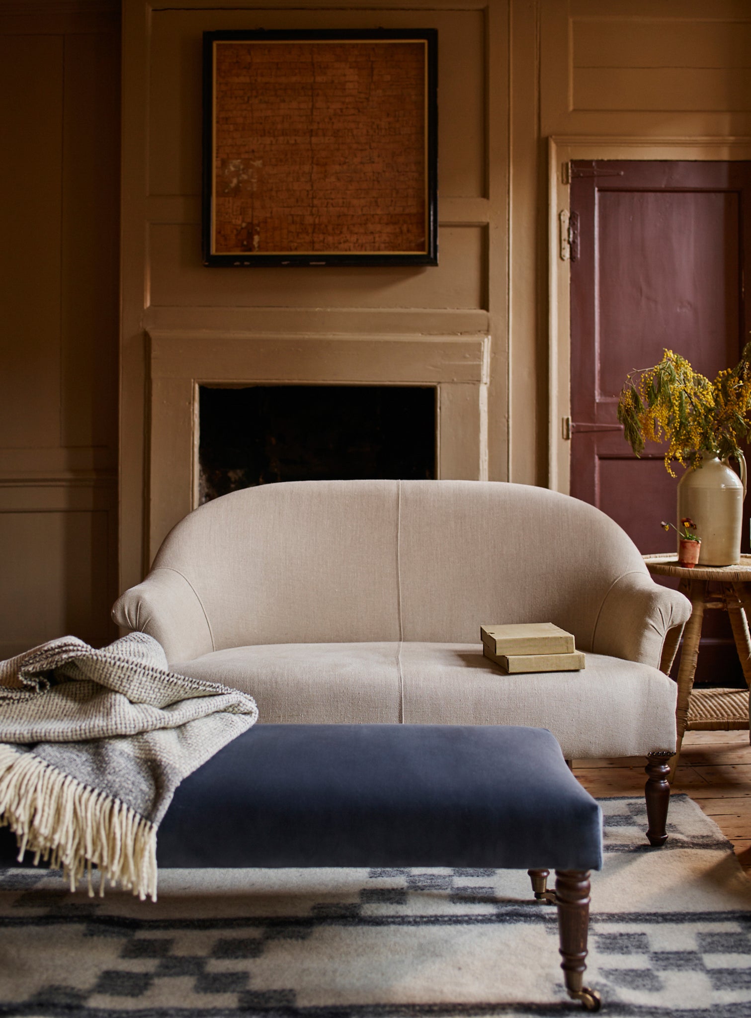 Clandon Sofa, Rust Linen