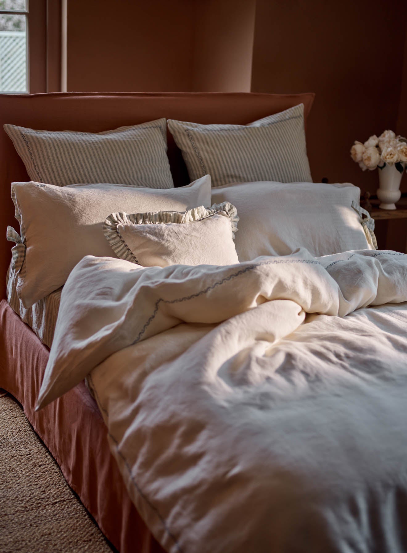 Embroidered Linen Duvet