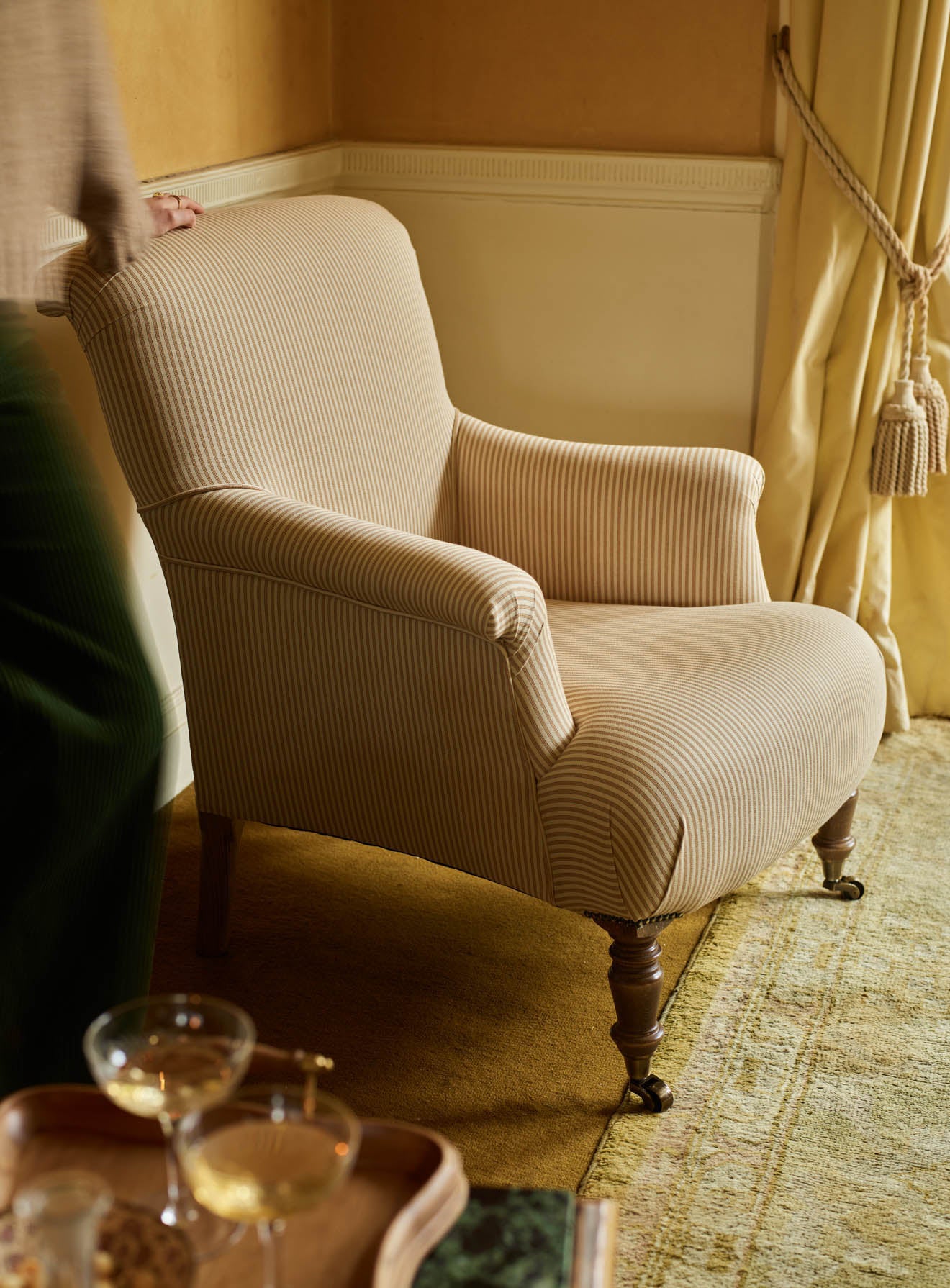 Finley Armchair, Heritage Ochre Stripe