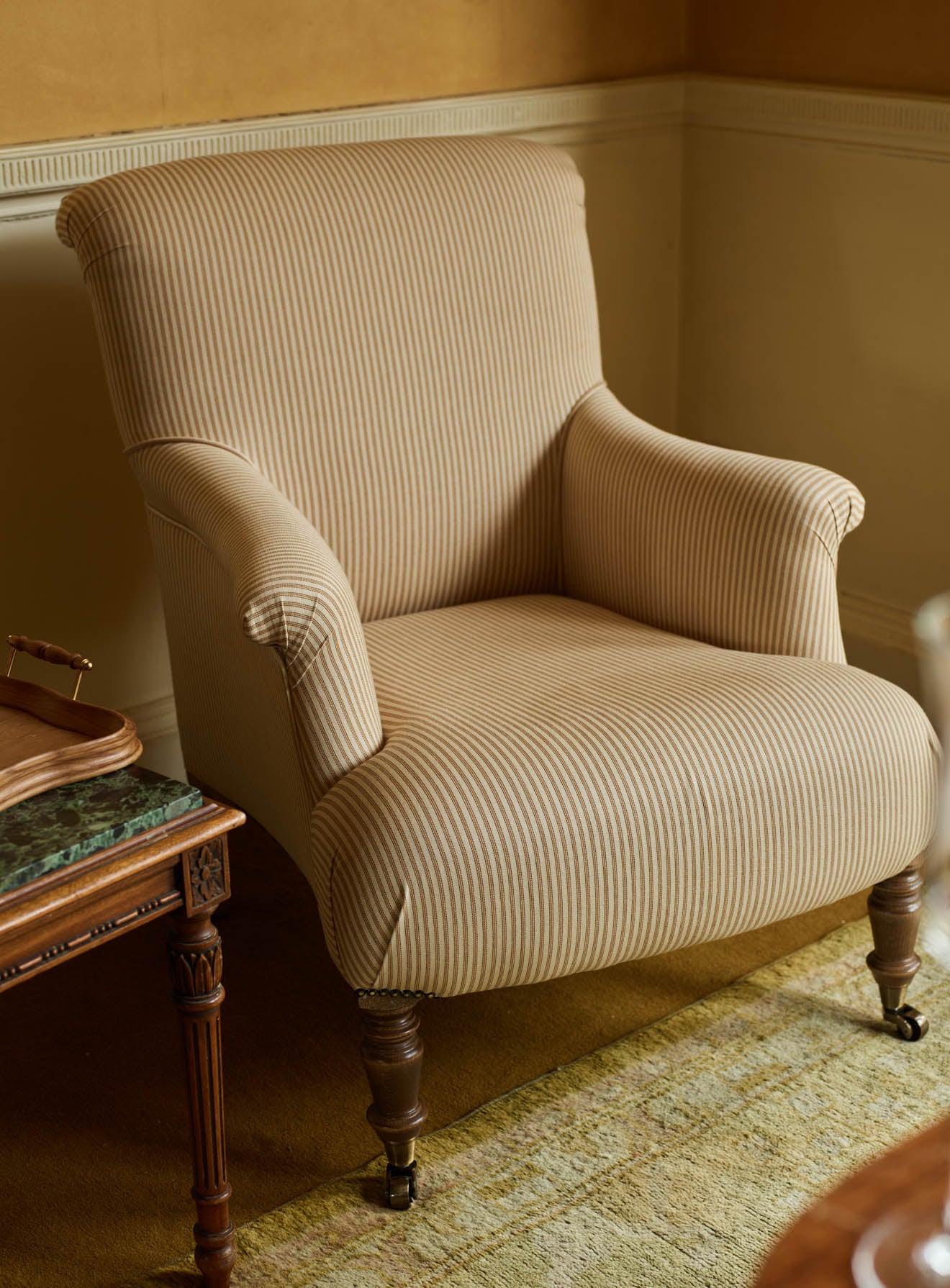 Finley Armchair, Heritage Ochre Stripe