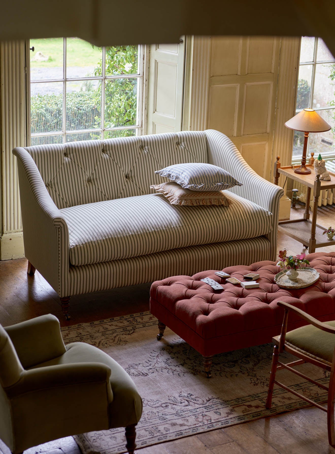 Elbert Sofa, Sage Stripe