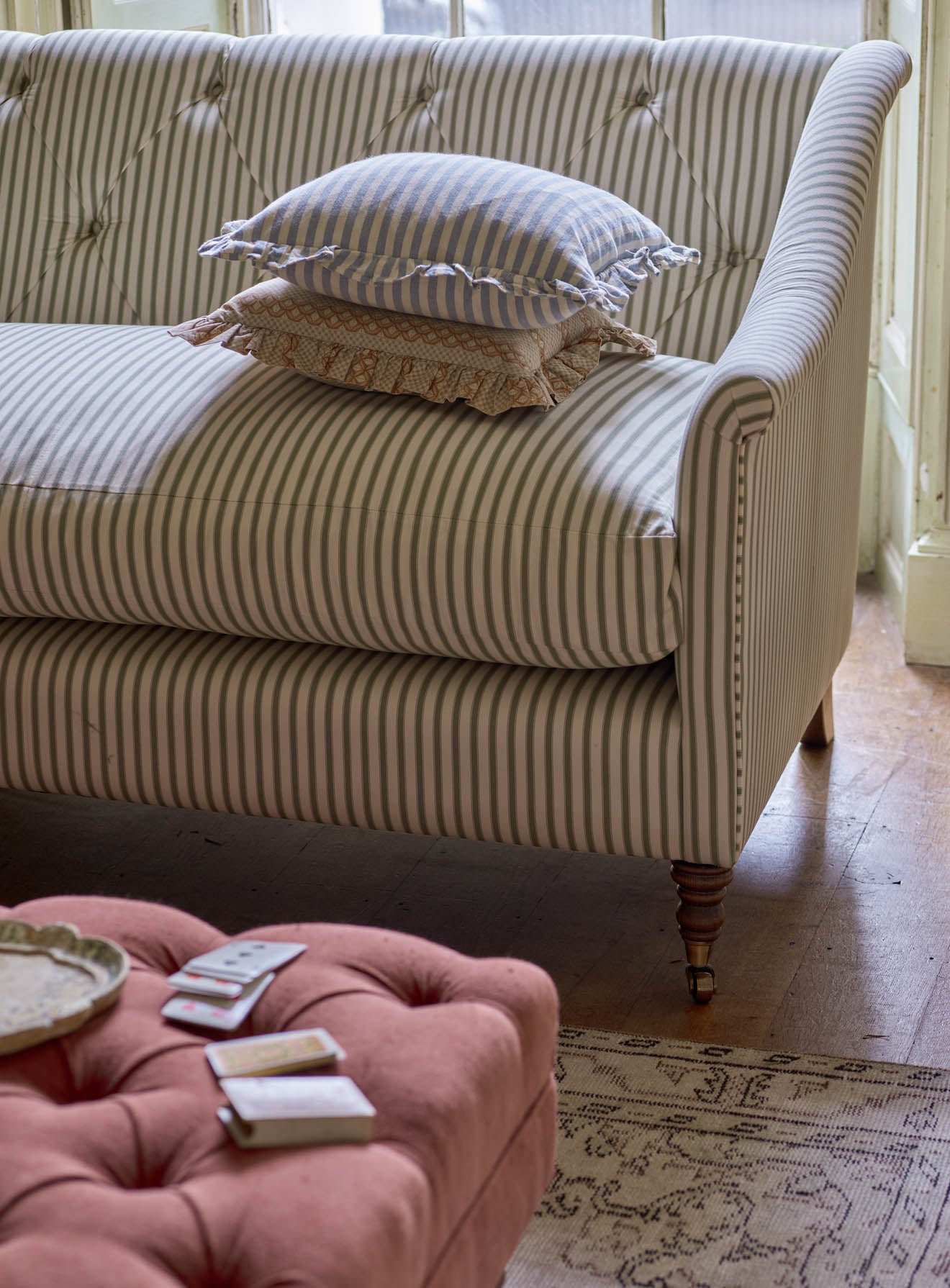 Elbert Sofa, Sage Stripe