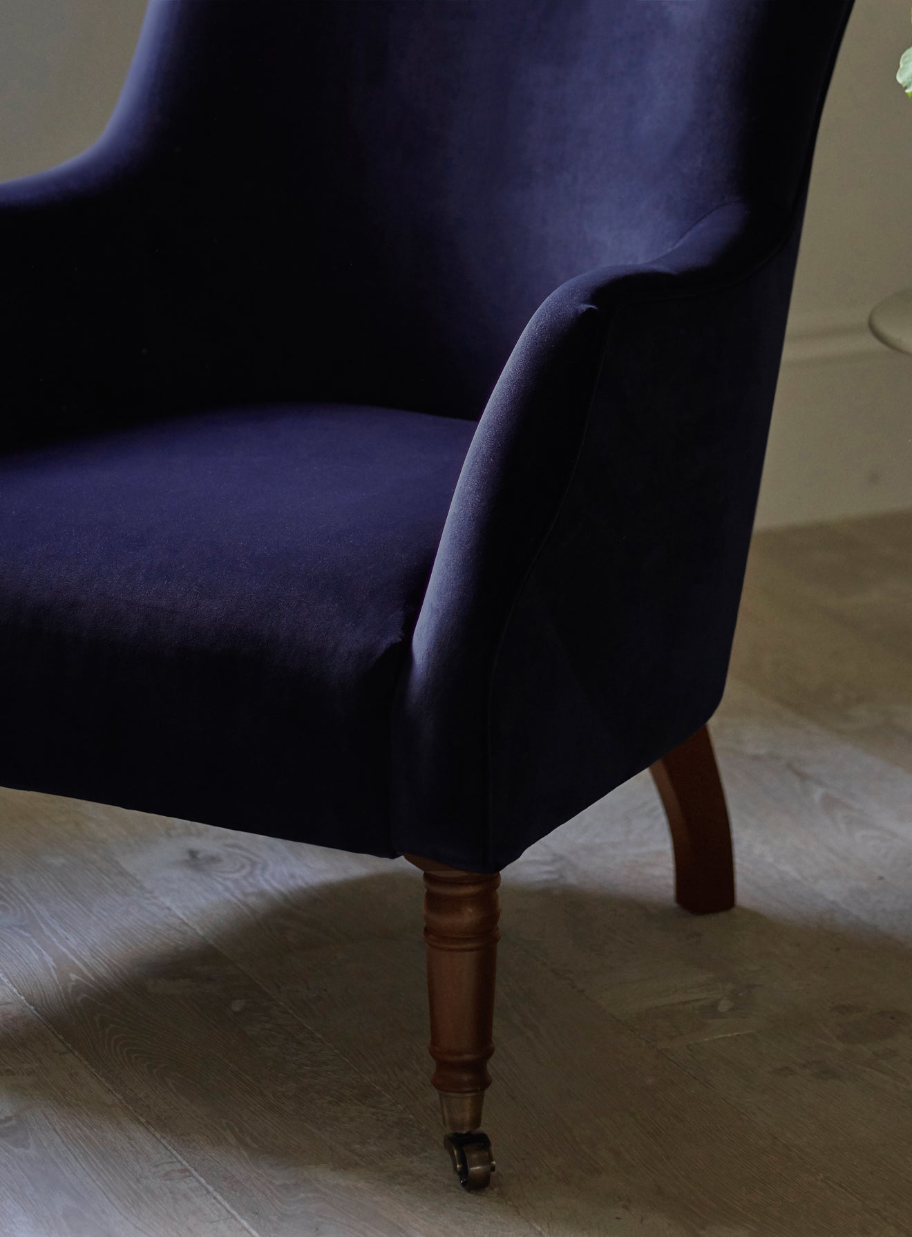 Bromley Wingback Chair, Midnight Blue Velvet