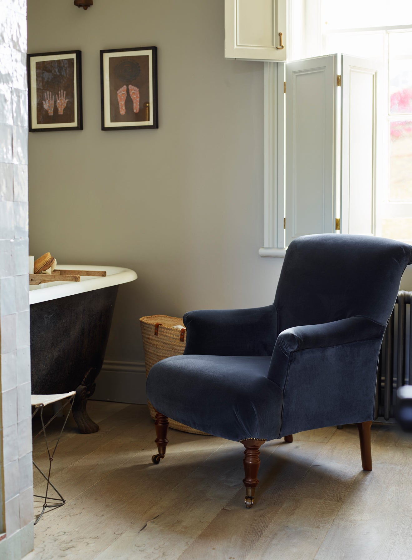 Finley Armchair, Slate Grey Velvet