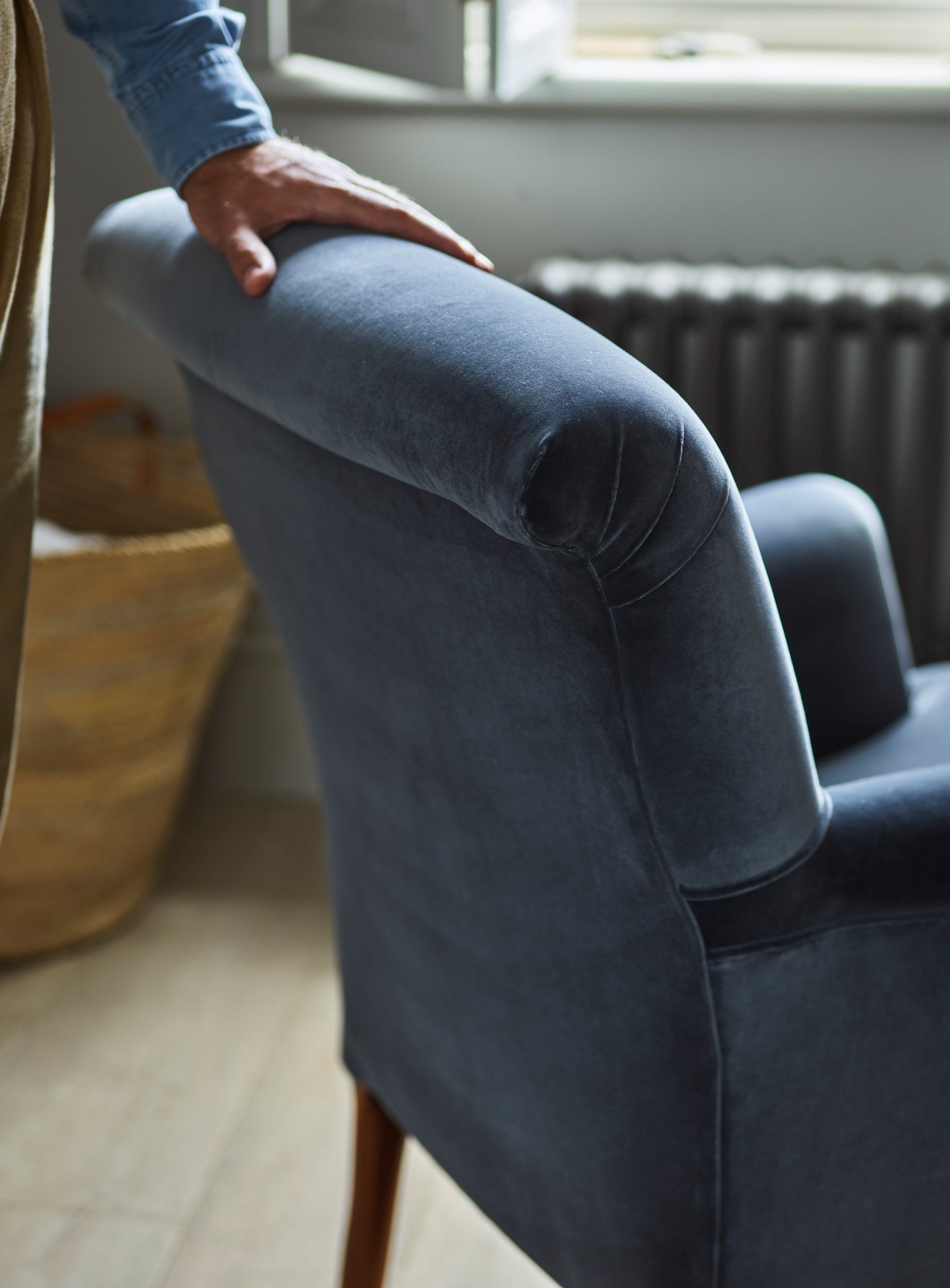 Finley Armchair, Slate Grey Velvet