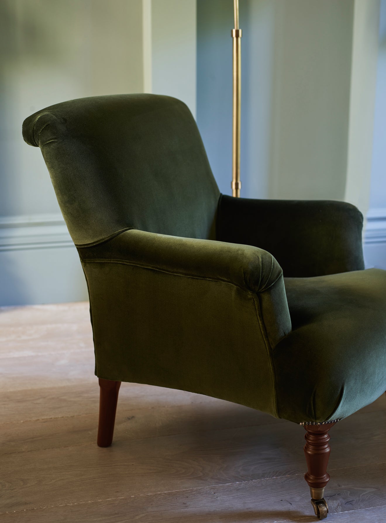 Finley Armchair, Dark Olive Velvet