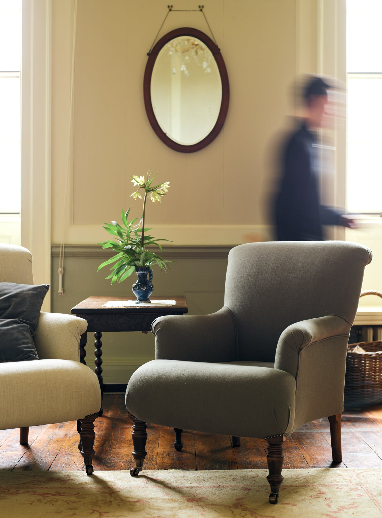 Finley Armchair, Olive Linen