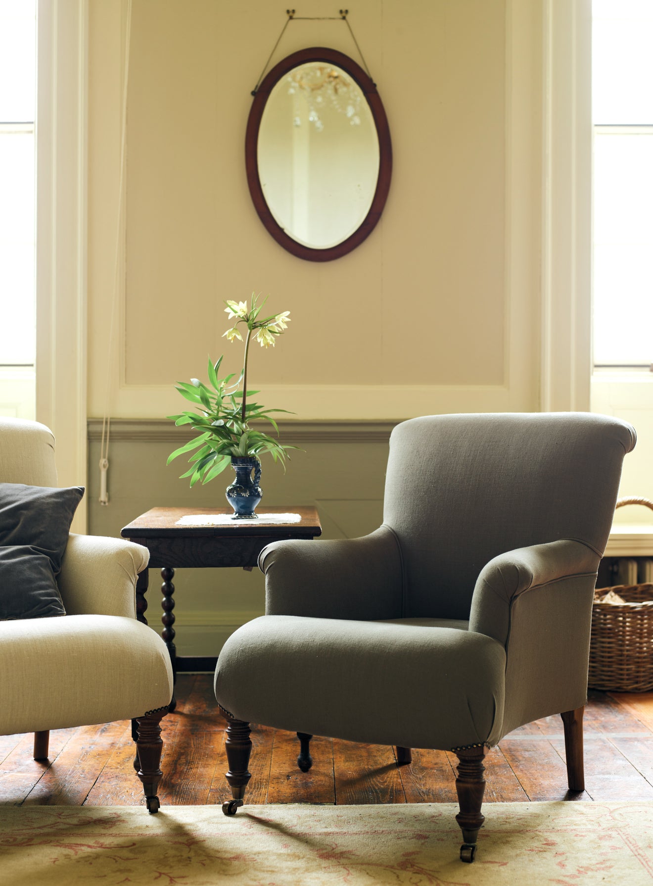 Finley Armchair, Olive Linen