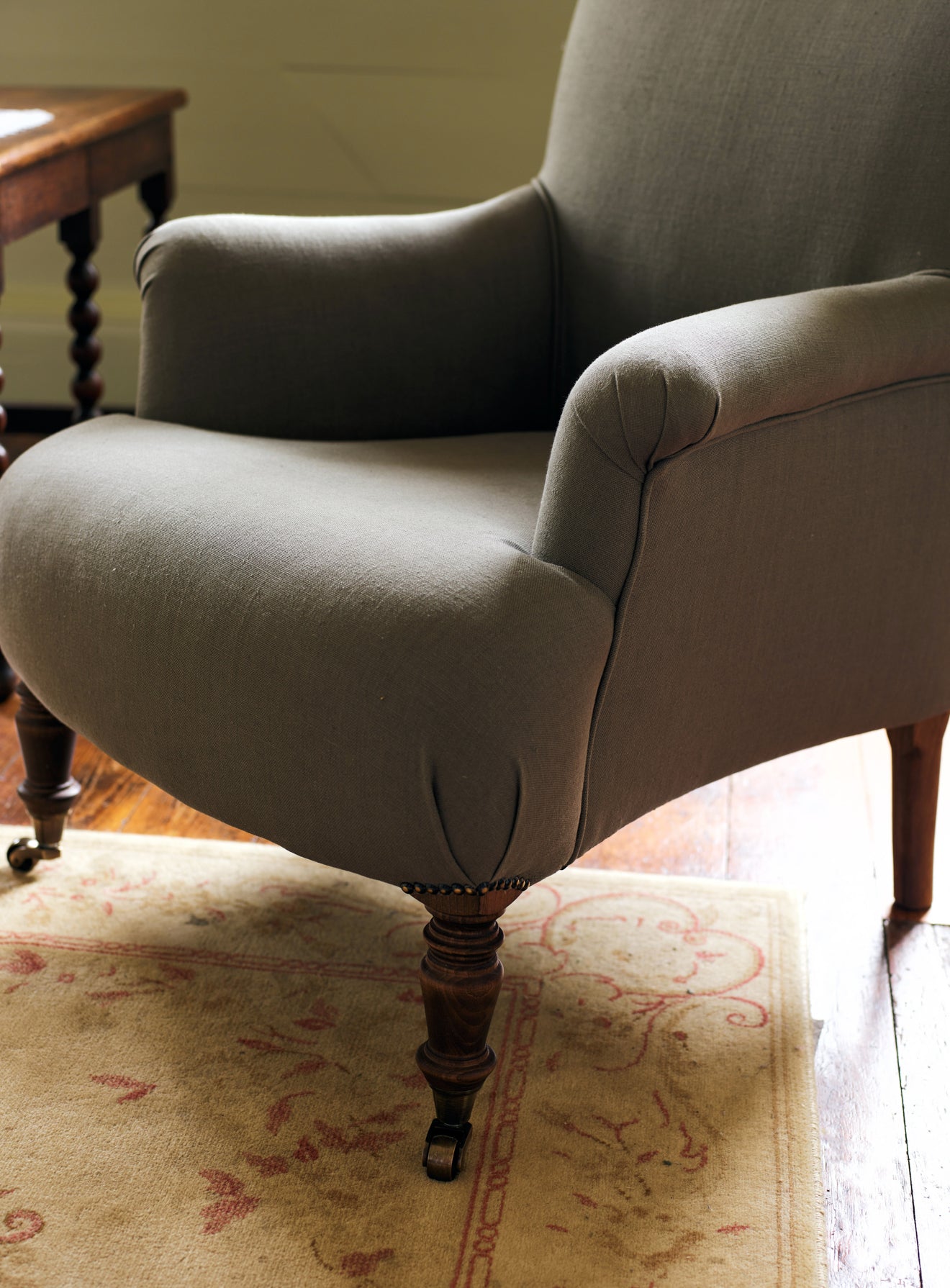 Finley Armchair, Olive Linen