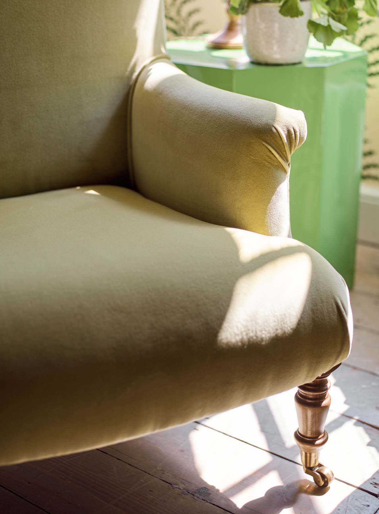 Finley Armchair, Sage Velvet