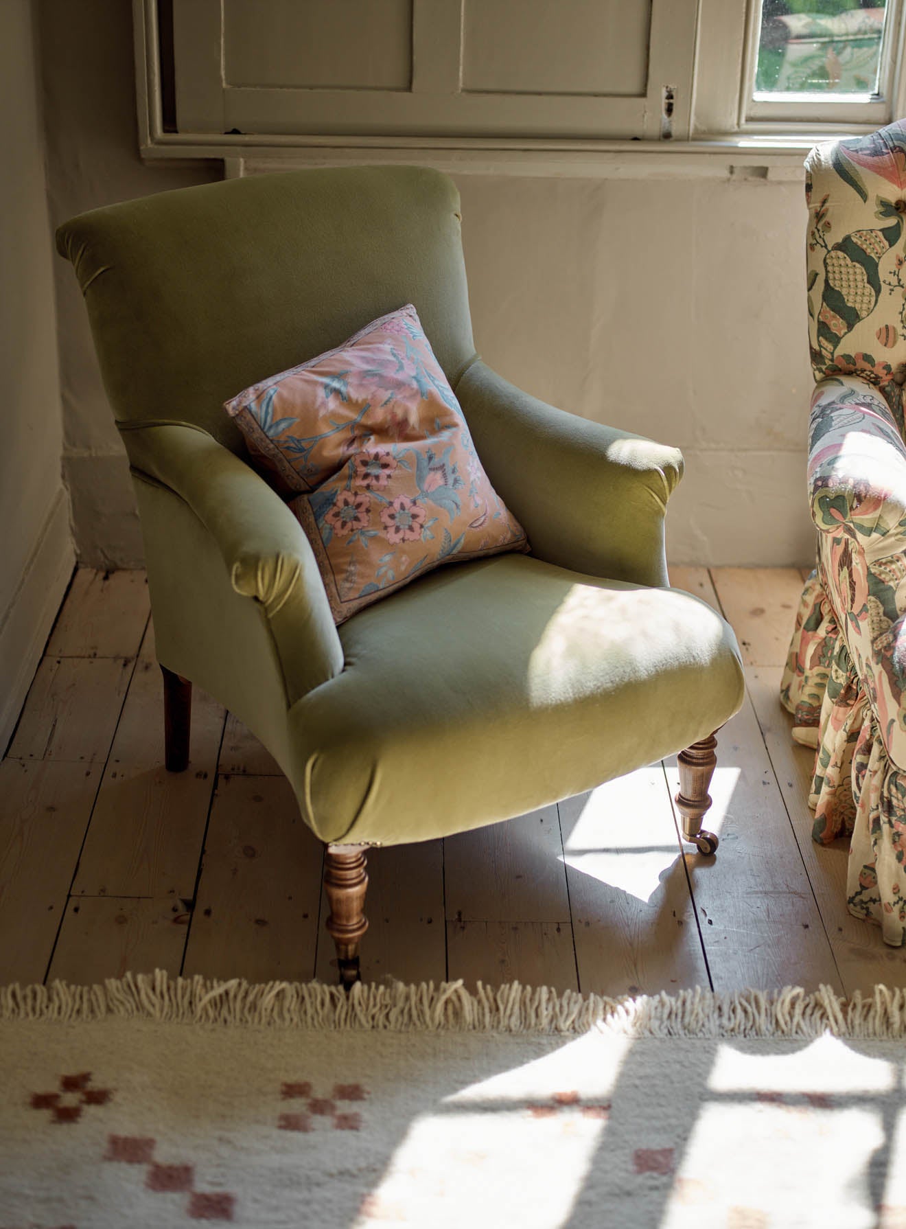 Finley Armchair, Sage Velvet