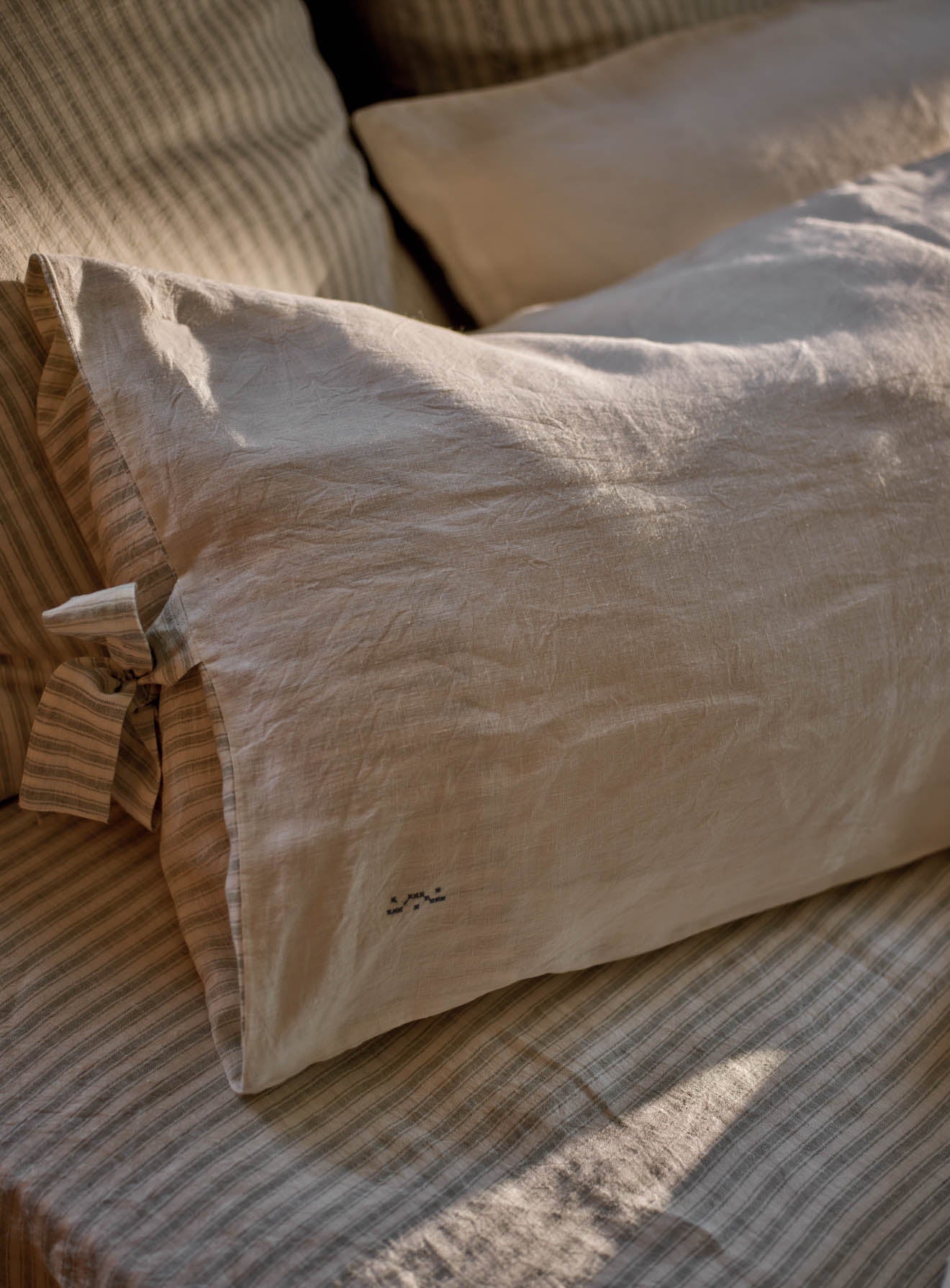 Embroidered Linen Pillow Case, Rectangle