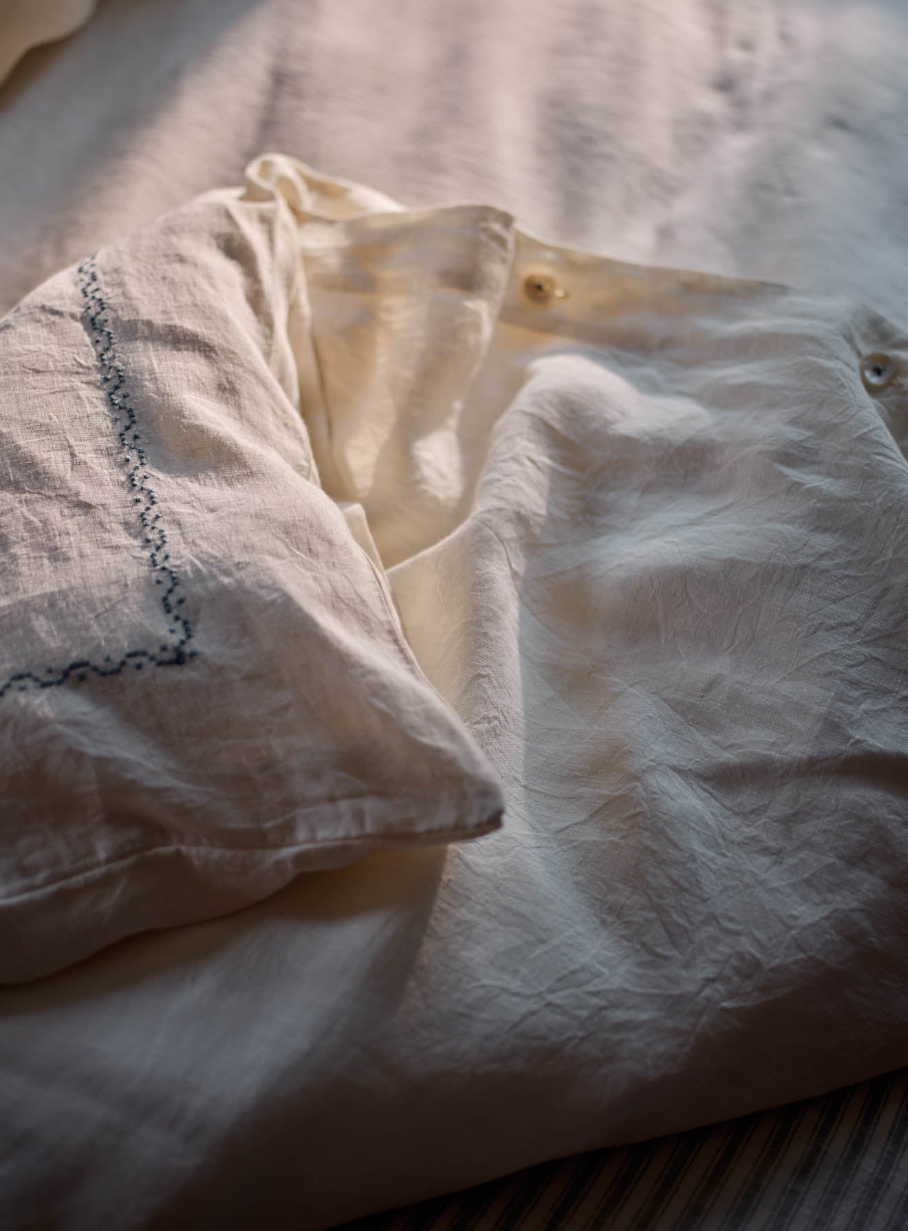 Embroidered Linen Duvet