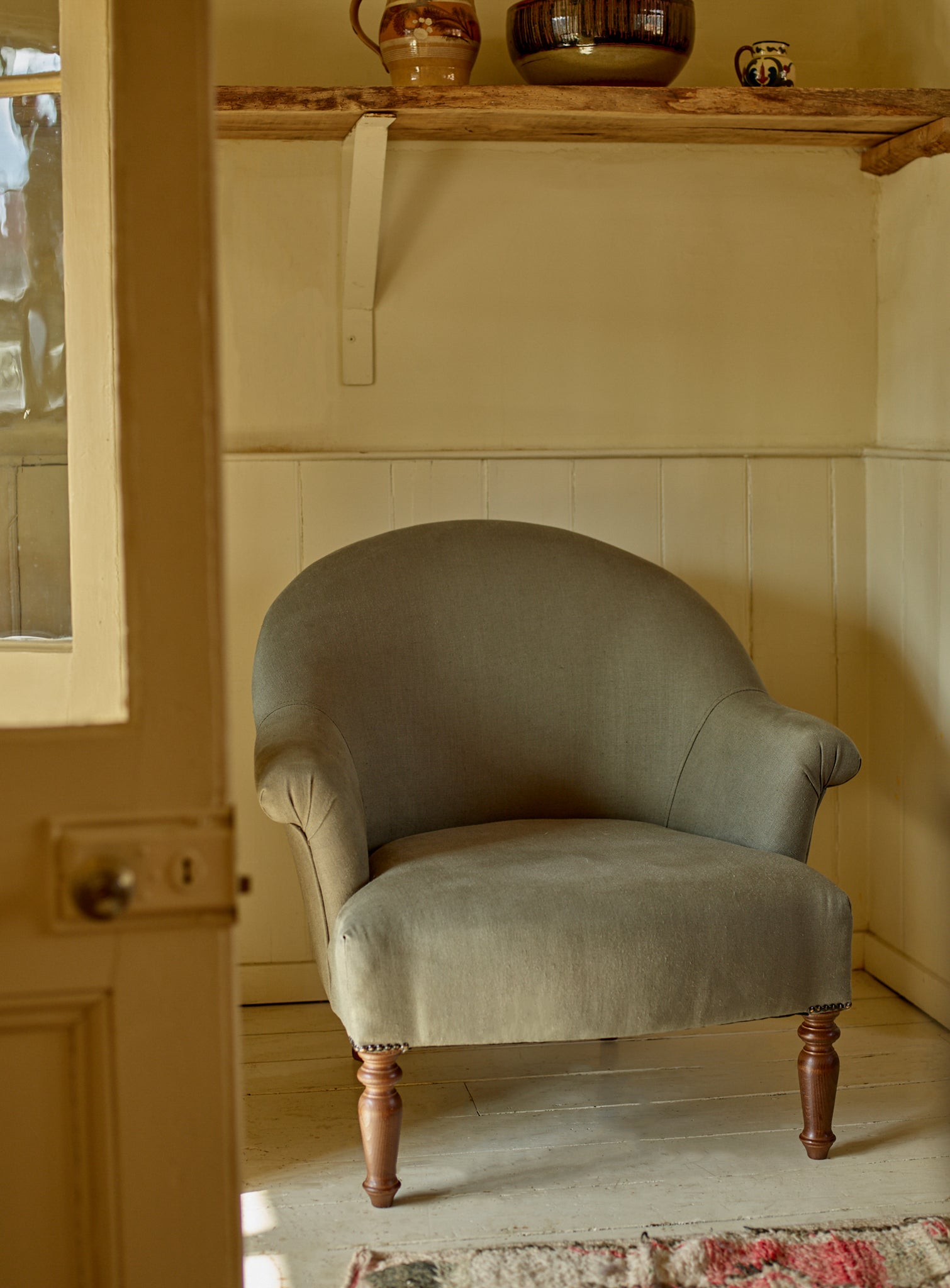 Clandon Armchair, Flax Linen