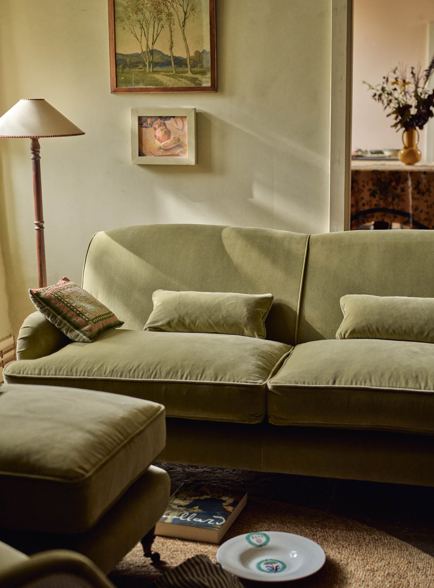 Abington Sofa, Three Seater, Ditsy Blue