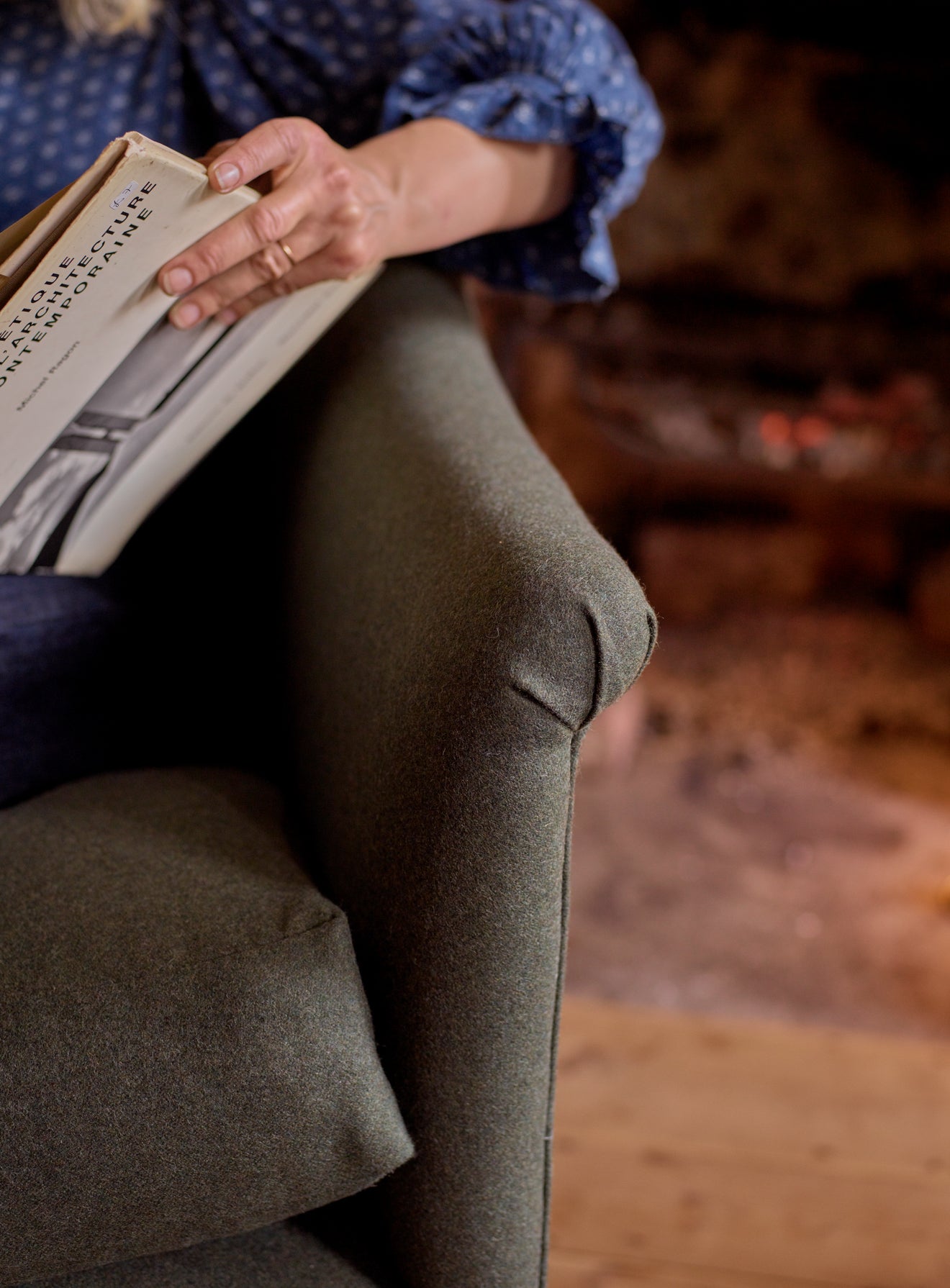 Elbert Armchair, Olive Linen