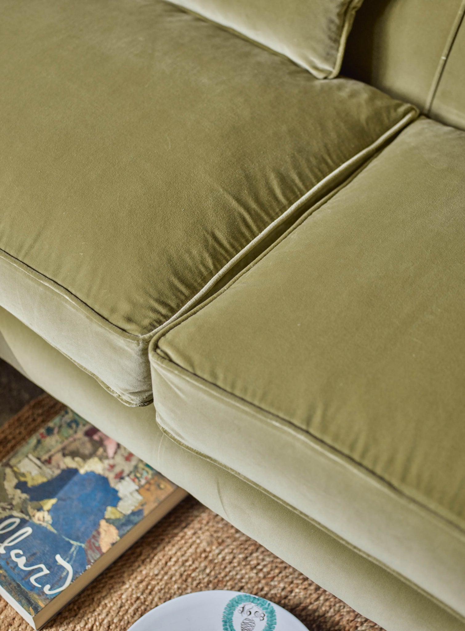 Abington Sofa, Three Seater, Olive Linen