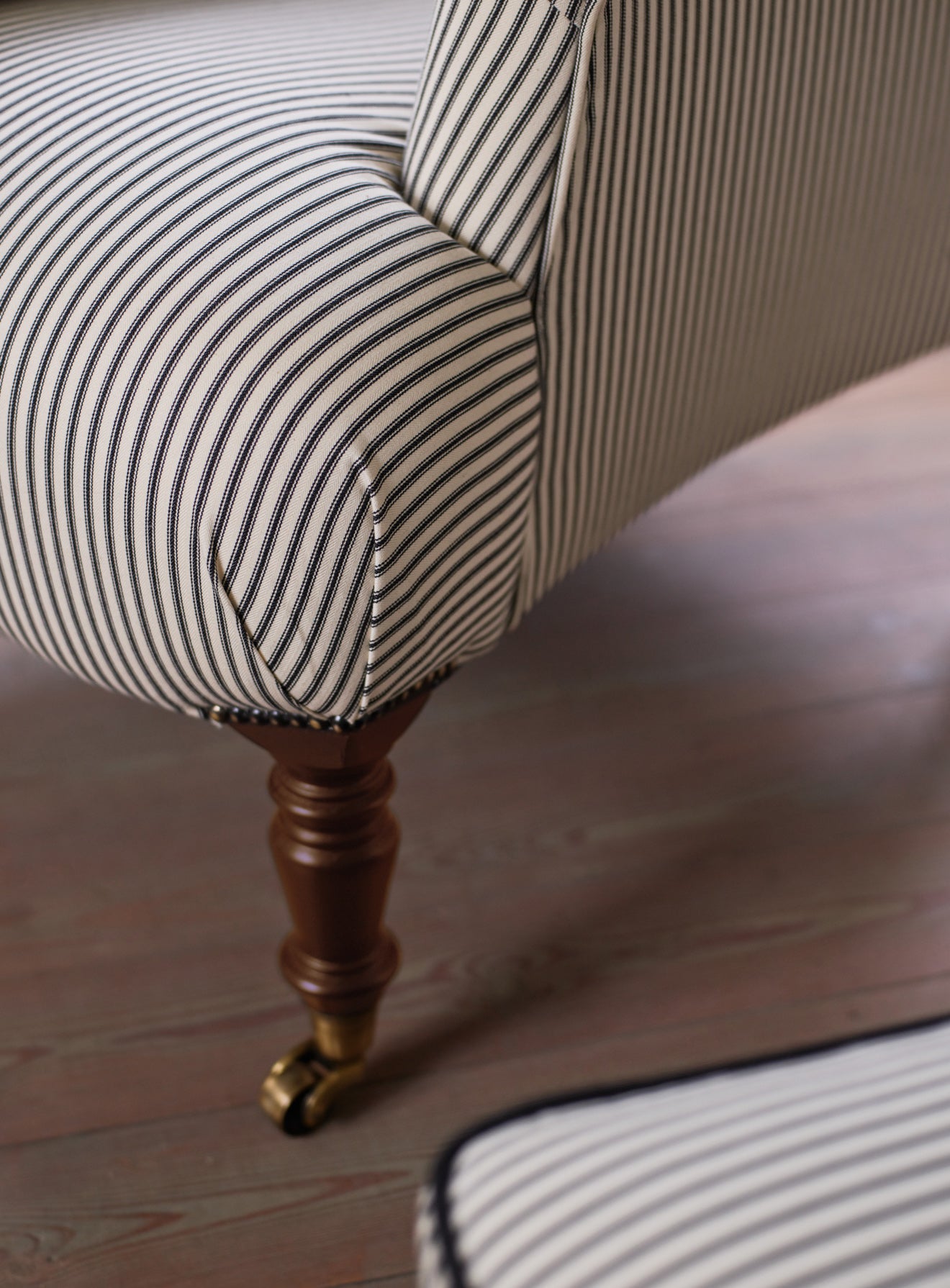 Finley Armchair, Black Ticking Stripe