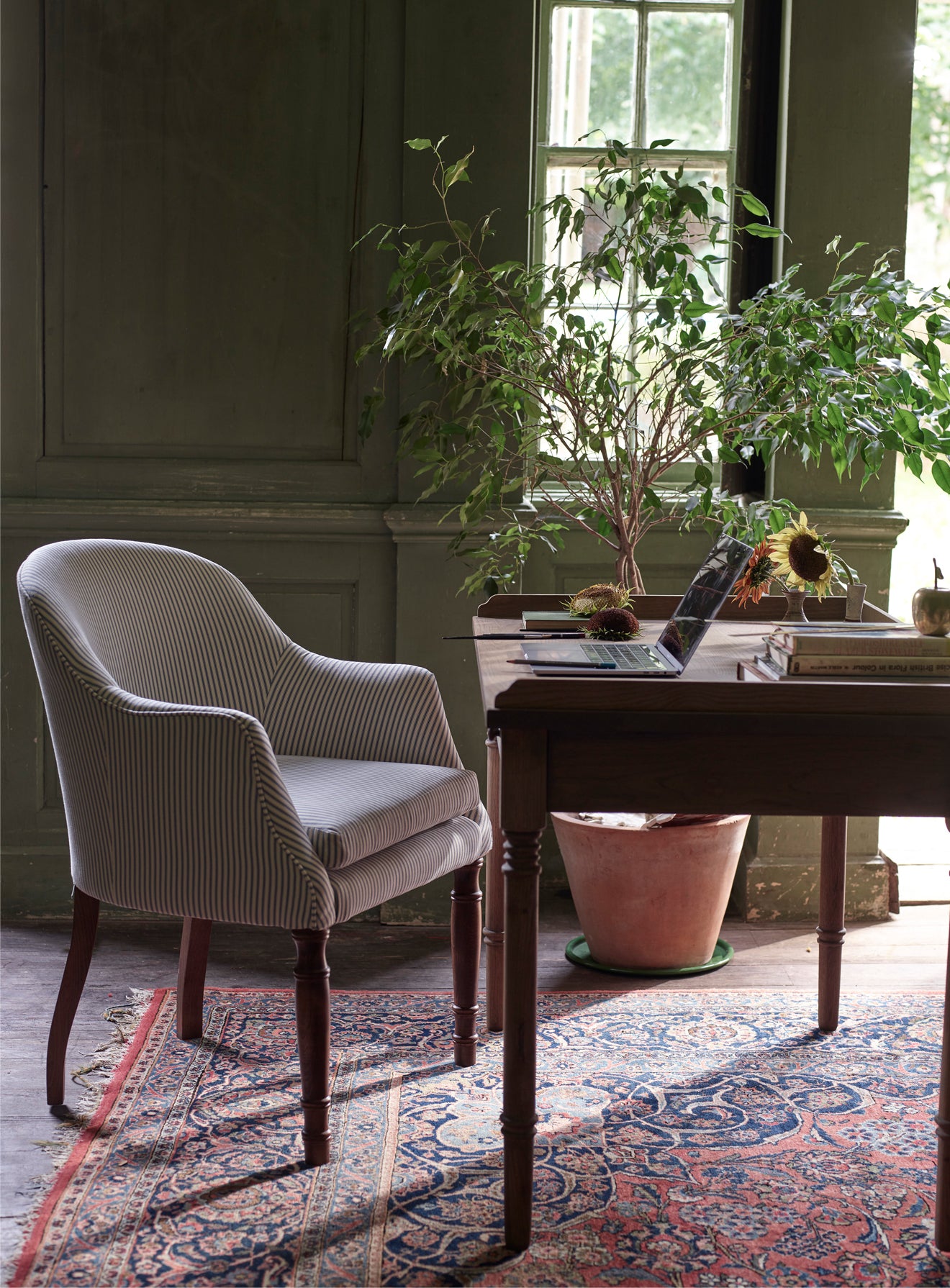 Bennett Library Chair, Heritage Ochre Stripe