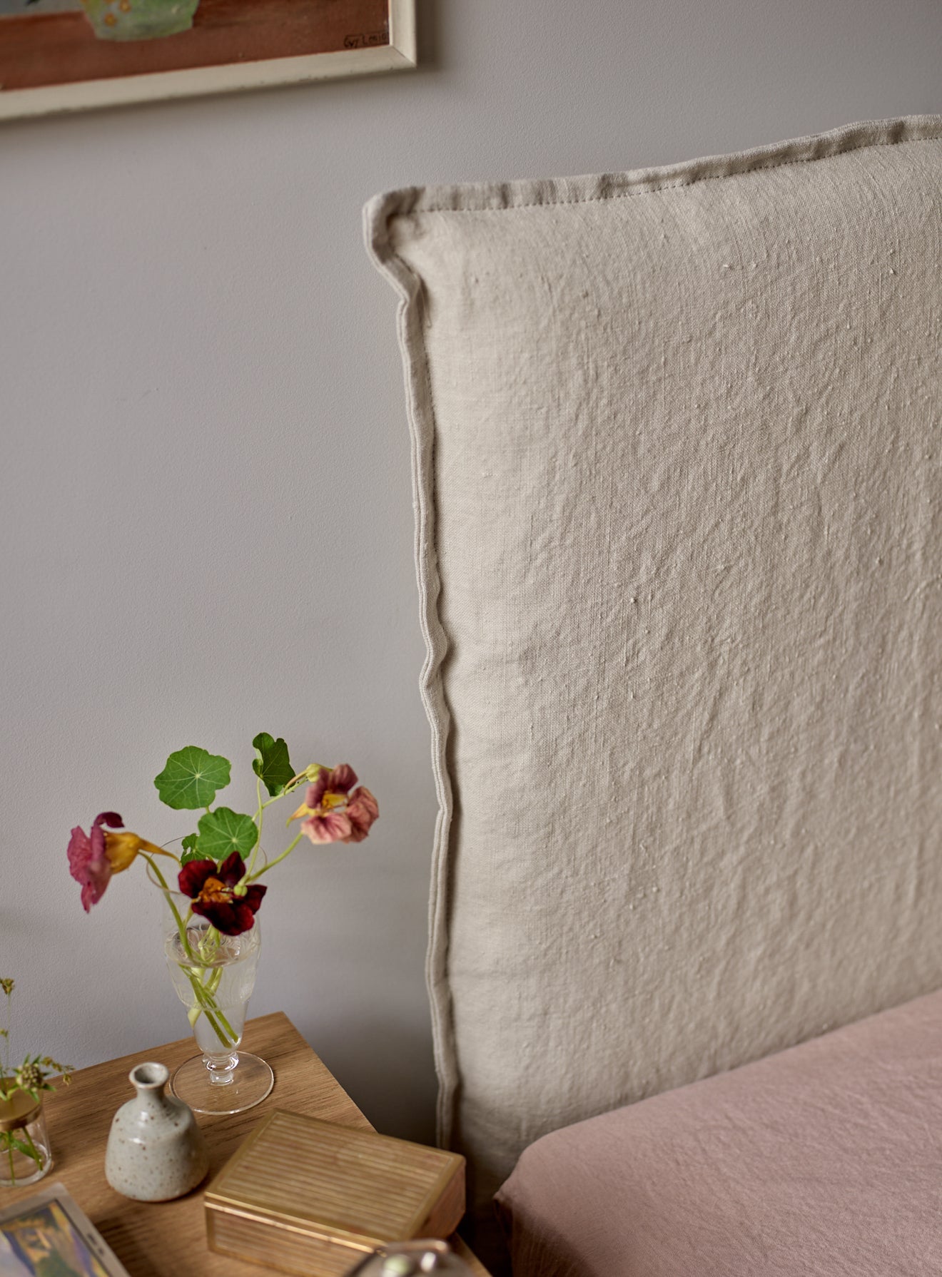 Mila Headboard Cover, Natural Linen