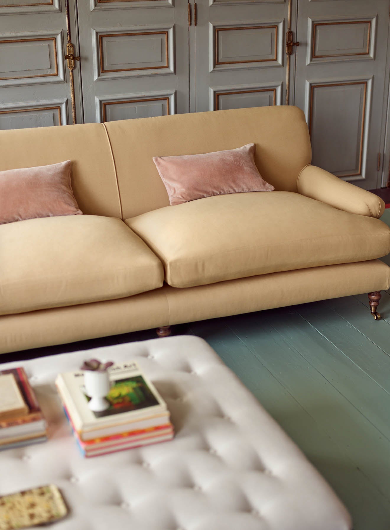 Remy Sofa, Three Seater, Straw Cotton