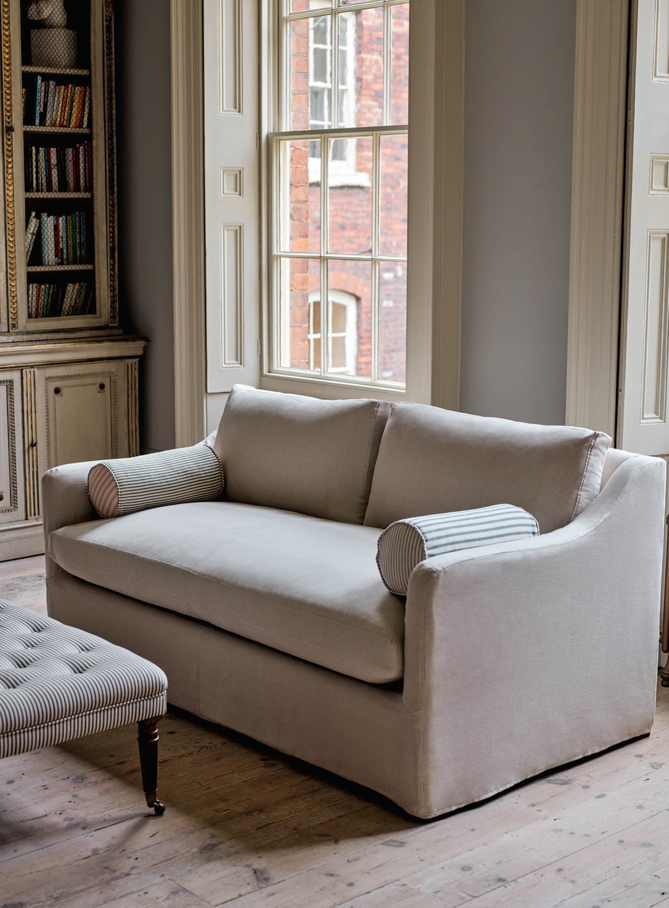 Warren Loose Cover Sofa Bed, Rust Linen