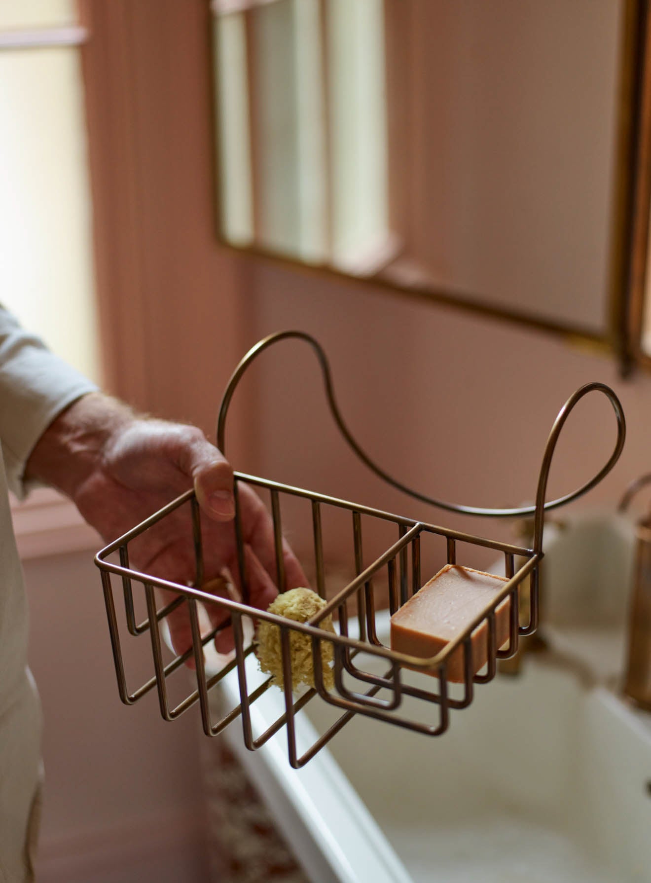 Bilton Bath Caddy, Antique Brass