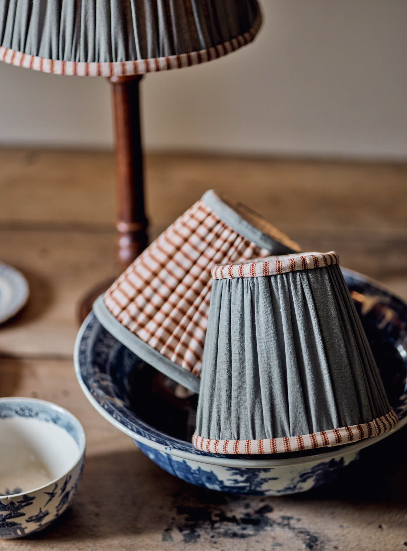 Bonnie Cotton Lampshade, Small, Soft Blue