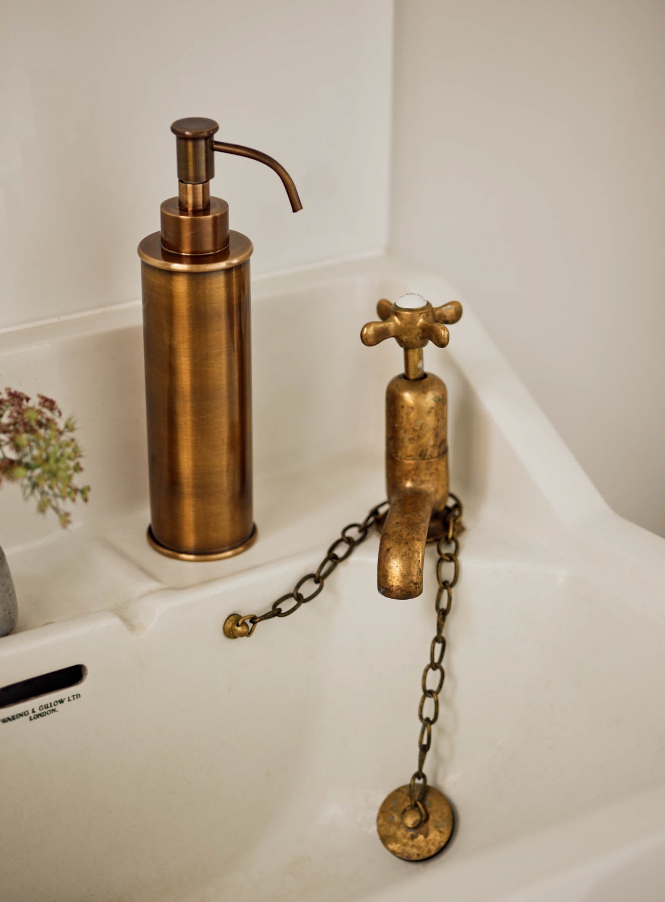 Bilton Soap Pump, Antique Brass