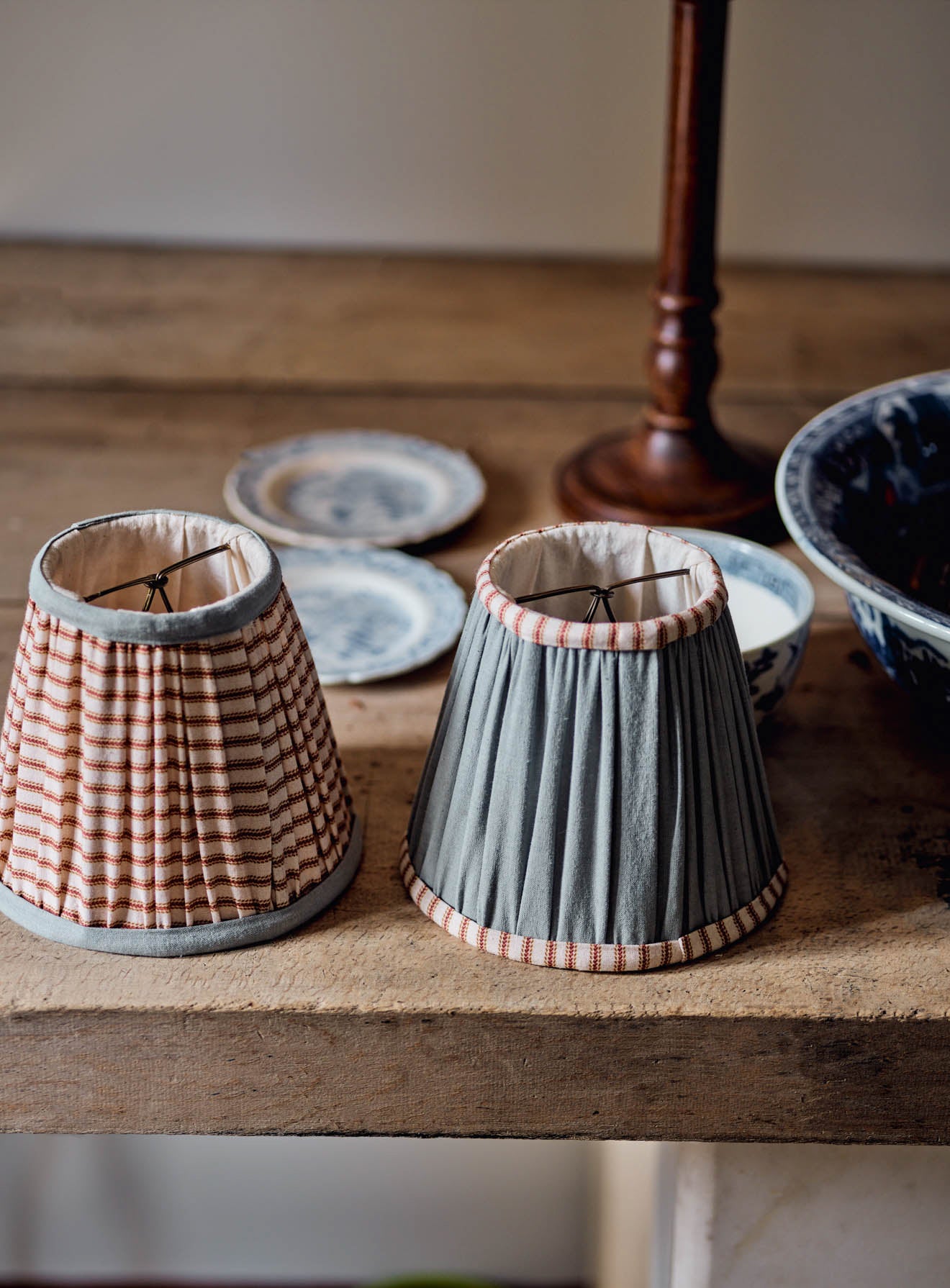 Bonnie Cotton Lampshade, Small, Soft Blue