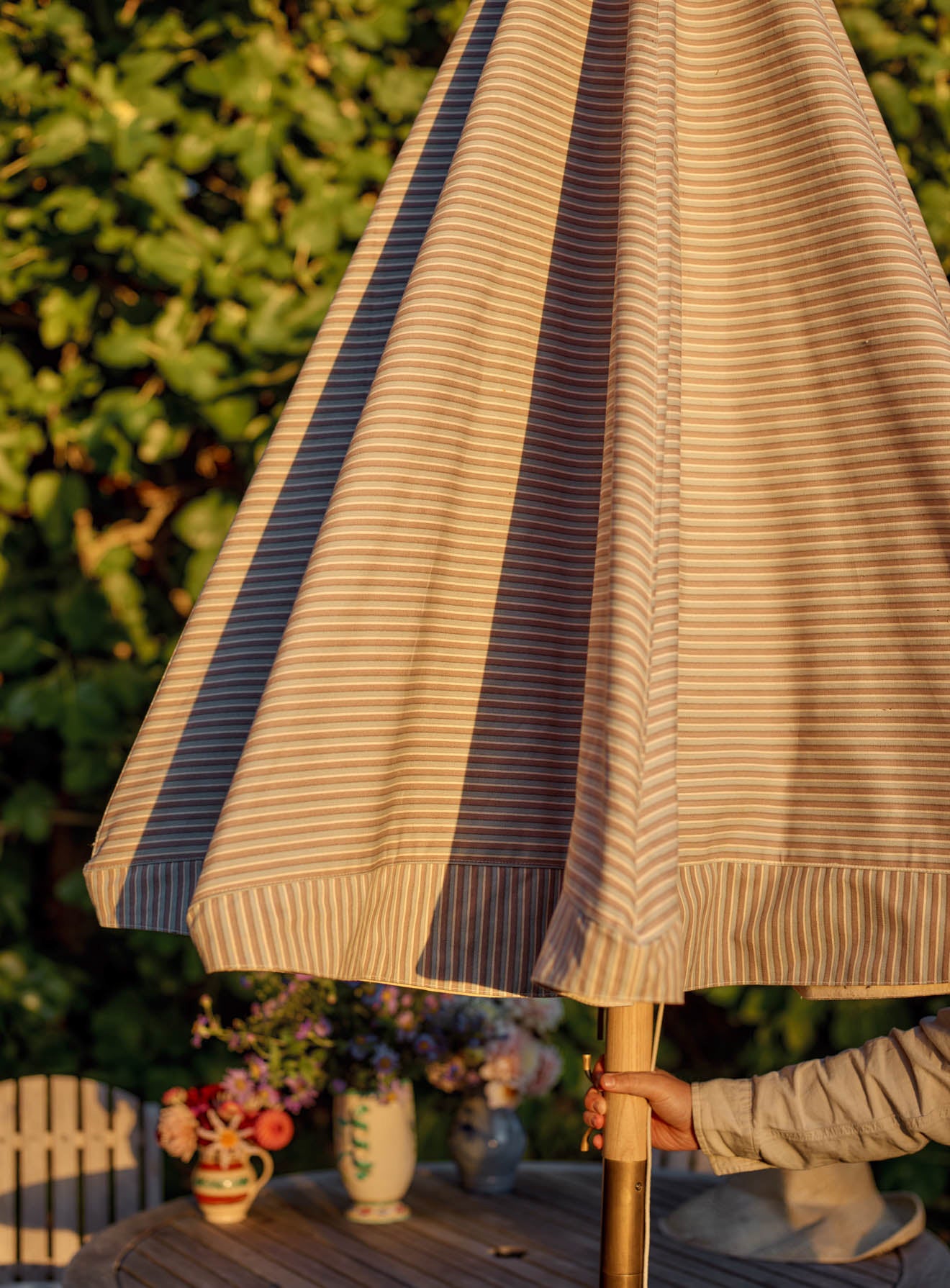 Polperro Parasol, Blue Stripe