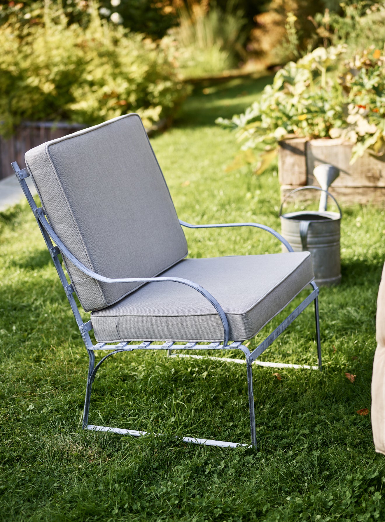 Sudbury Garden Furniture Cushion, Navy Pinstripe